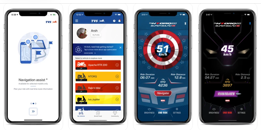 TVS Connect app is an app for TVS vehicle owners.