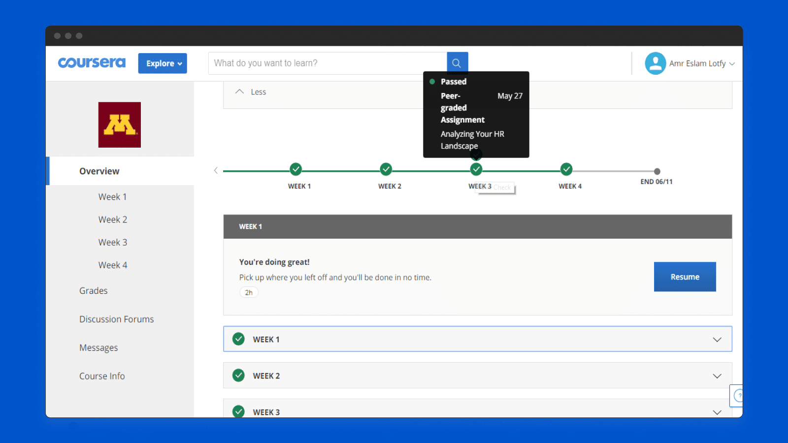  Course page on Coursera 