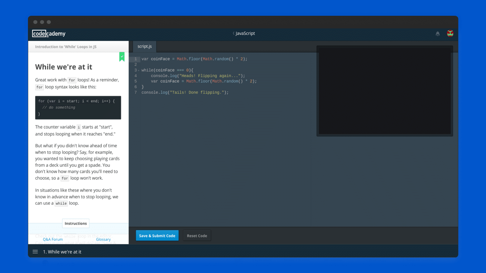  Interactive online learning on Codecademy